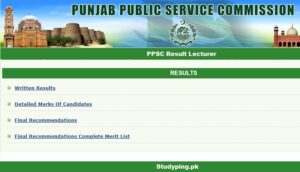 PPSC Result Lecturer 2022 Merit List Check Online By Name