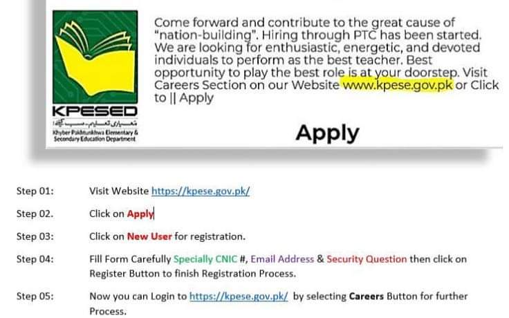 KPESE PST 2nd Shift Jobs 2022 Apply Online | kpese.gov.pk